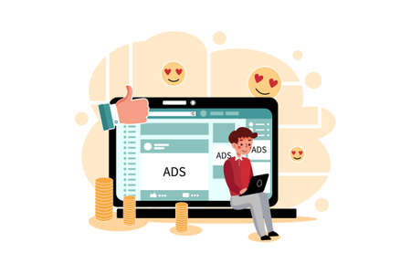 Digital Marketing Vector Illustration concept. Can use for web banner, infographics, hero images. Flat illustration isolated on white background.のイラスト素材