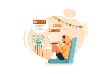 Customer giving feedback Illustrationのイラスト素材