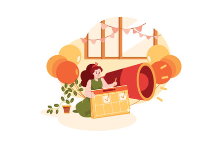 Happy girl reading book at home flat color vector faceless character. Leisure, education, reading concept for banner, website design or landing web pageのイラスト素材