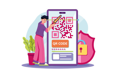 Code Scanner Illustration concept on white backgroundのイラスト素材