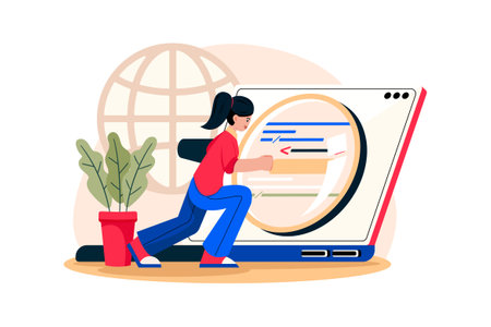 Search Engine Illustration concept on white backgroundのイラスト素材