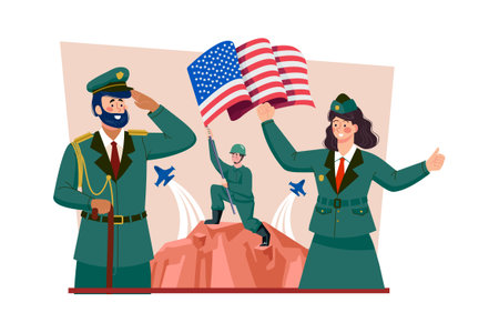 Veterans share stories and memories of their fallen comrades.のイラスト素材