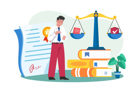 Compliance officer ensuring that the bank is in compliance with relevant laws and regulations.のイラスト素材