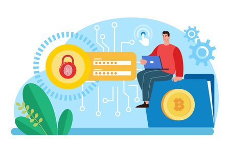 Digital Security Access Illustration concept on white backgroundのイラスト素材