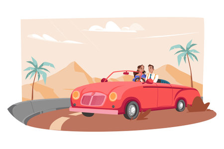 Couple In Love Illustration concept. A flat illustration isolated on white backgroundのイラスト素材