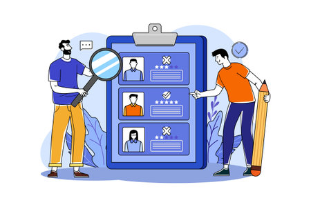 Concept two guys are choosing a candidateのイラスト素材