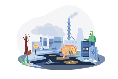 Harmful Waste Illustration concept on white backgroundのイラスト素材