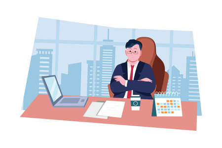 President Illustration concept on white backgroundのイラスト素材