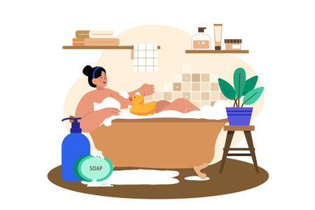 Woman Relaxing at homeのイラスト素材
