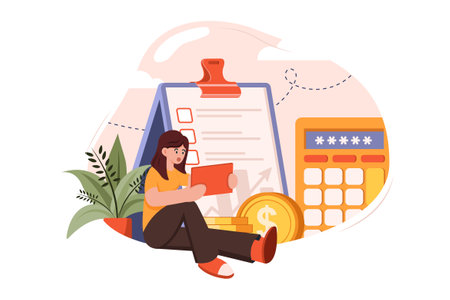 Financial Management Illustration concept on white backgroundのイラスト素材