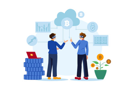 Virtual Reality Illustration concept. Flat illustration isolated on white backgroundのイラスト素材
