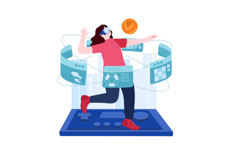 Blockchain Technology Illustration concept. Flat illustration isolated on white backgroundのイラスト素材
