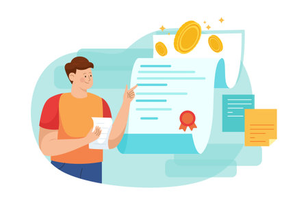 Bitcoin & Blockchain Illustration concept. Flat illustration isolated on white backgroundのイラスト素材