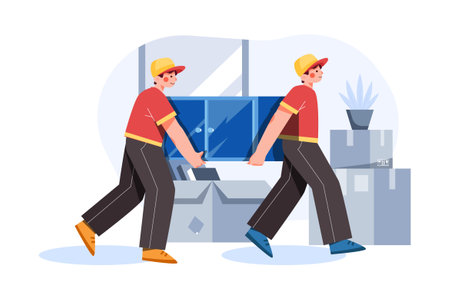 Moving House Illustration concept. Flat illustration isolated on white backgroundのイラスト素材