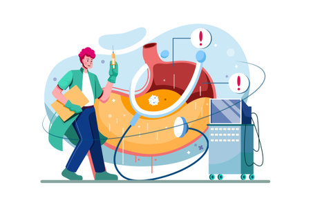 Healthcare Illustration concept. Flat illustration isolated on white backgroundのイラスト素材
