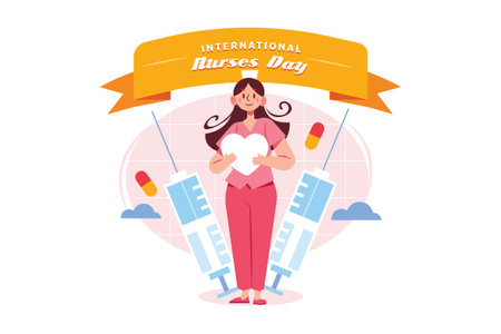 International Nurses Day Illustration concept. Flat illustration isolated on white backgroundのイラスト素材