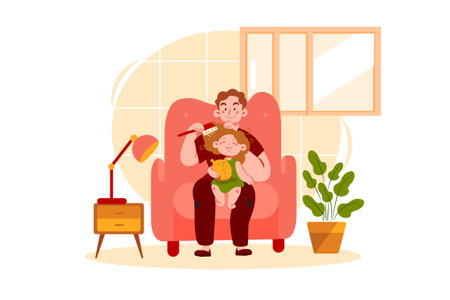 Father's Day Illustration concept. Flat illustration isolated on white backgroundのイラスト素材