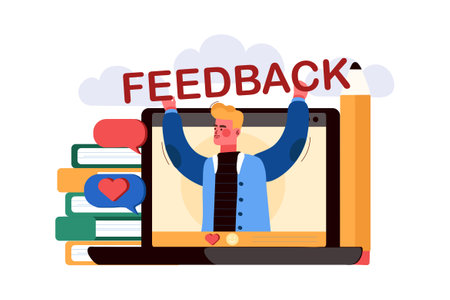 Customer Review Illustration concept. Flat illustration isolated on white backgroundのイラスト素材