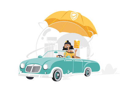 Insurance Illustration concept. Flat illustration isolated on white backgroundのイラスト素材
