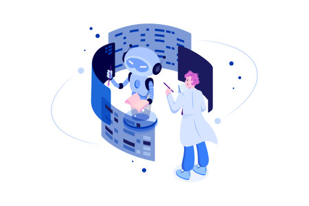 Artificial Intelligence Illustration concept. Flat illustration isolated on white backgroundのイラスト素材