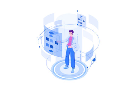 Artificial Intelligence Illustration concept. Flat illustration isolated on white backgroundのイラスト素材