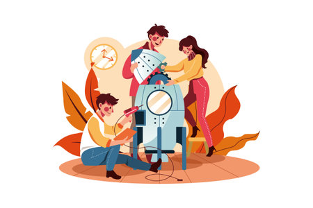 Teamwork Illustration concept. Flat illustration isolated on white backgroundのイラスト素材