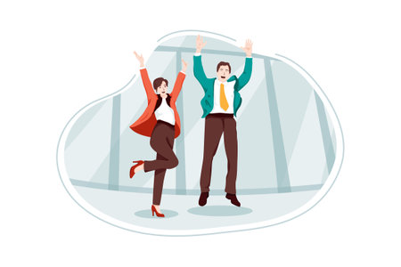 Team Building Illustration concept. Flat illustration isolated on white backgroundのイラスト素材
