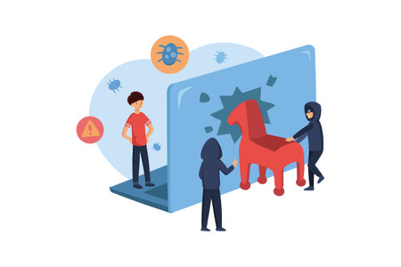 Cyber Attack Illustration concept. Flat illustration isolated on white backgroundのイラスト素材