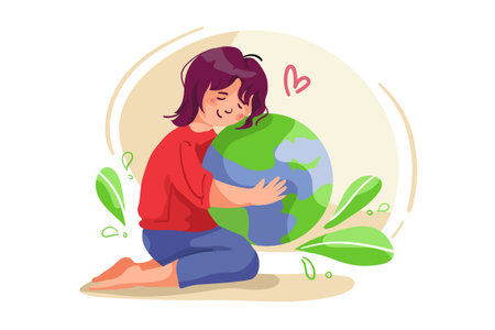 Mother Earth Day Illustration concept. Flat illustration isolated on white backgroundのイラスト素材