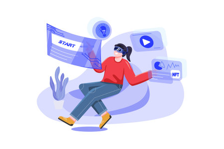 Blockchain Technology Illustration concept. Flat illustration isolated on white backgroundのイラスト素材