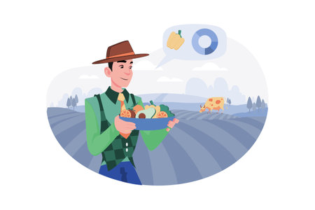 Organic Food Illustration concept on white backgroundのイラスト素材