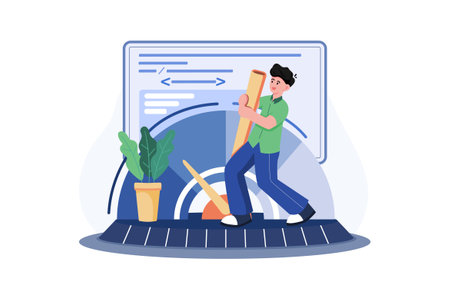 Web Performance Illustration concept. A flat illustration isolated on white backgroundのイラスト素材