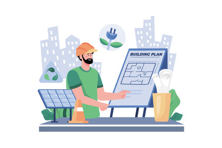 Developer hires consultant to assess project's impact.のイラスト素材