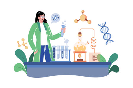 Lab Assistant Illustration concept on white backgroundのイラスト素材