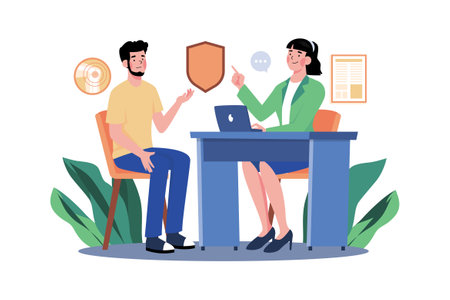 Doctor Clinic Illustration concept on white backgroundのイラスト素材