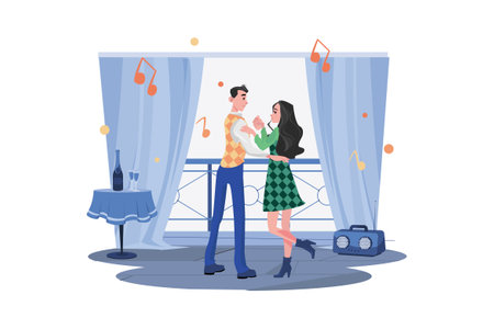 Couple In Love Illustration concept. A flat illustration isolated on white backgroundのイラスト素材