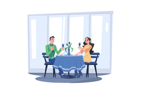 Couple In Love Illustration concept. A flat illustration isolated on white backgroundのイラスト素材