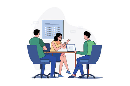 Business Team Looks For A Solution To Solve The Problemのイラスト素材