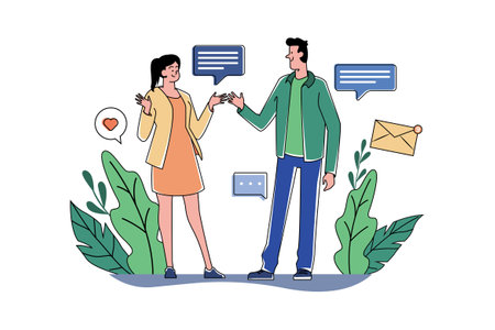 The Guy And The Girl Communicateのイラスト素材