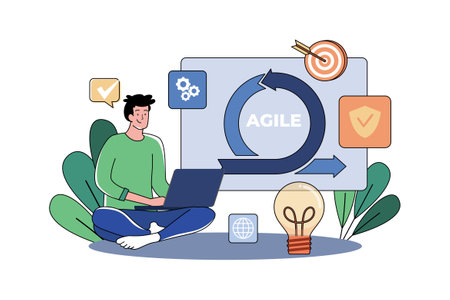 Product Teams Illustration concept on white backgroundのイラスト素材