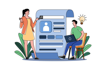 Keywords Research Illustration concept on white backgroundのイラスト素材