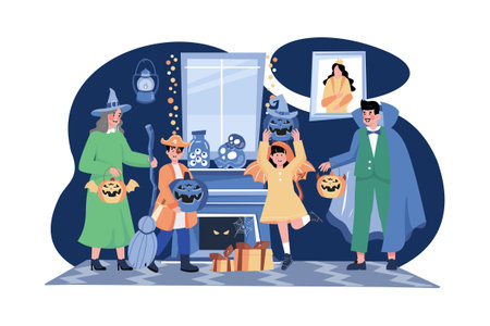 Halloween Illustration concept. Flat illustration isolated on white backgroundのイラスト素材