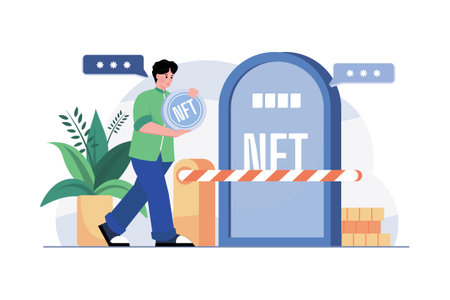 Cryptographic Token Illustration concept on white backgroundのイラスト素材