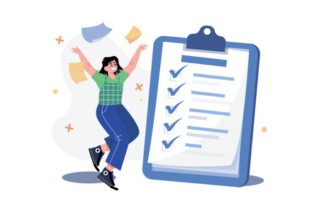 Lady Completed All Of Her Business Tasksのイラスト素材