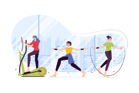 Sports Activities Illustration concept. Flat illustration isolated on white backgroundのイラスト素材