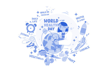 World Health Day Illustration concept on white backgroundのイラスト素材