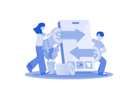 Online Purchase Illustration concept. A flat illustration isolated on white backgroundのイラスト素材