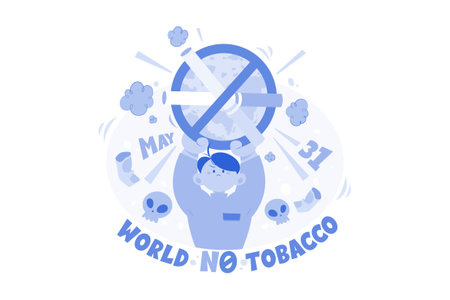 World No Tobacco Day Illustration concept on white backgroundのイラスト素材