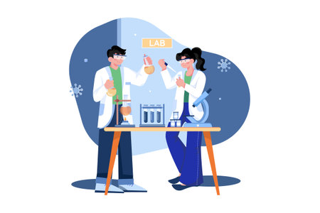 Medical Research Team Working on Labのイラスト素材