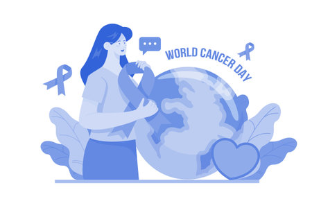 World Cancer Day Illustration concept on white backgroundのイラスト素材
